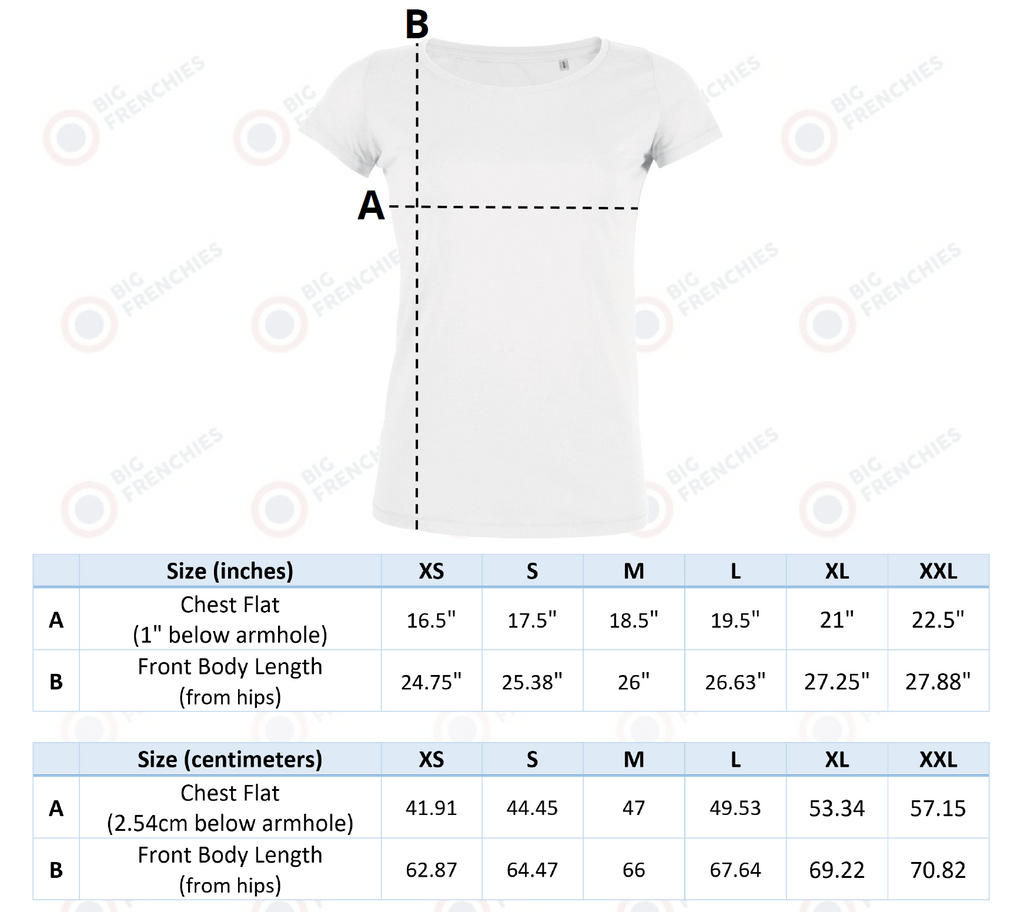 women's t-shirt size chart