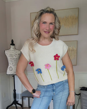 3D Flower Knit Top - The Effortless Chic Boutique
