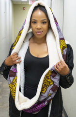 african print winter scarf purple 