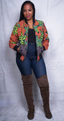 African Print Bomber Jacket 