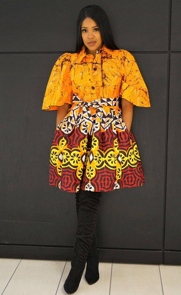 Nala Women's African Print Long Sleeve Denim Jacket