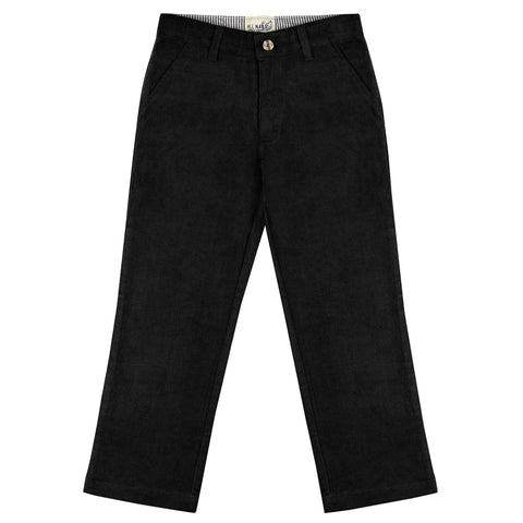 Slim Fit Corduroy Pants - Black - Kids