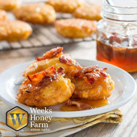Weeks Honey makes awesome Bacon Corn Fritters!