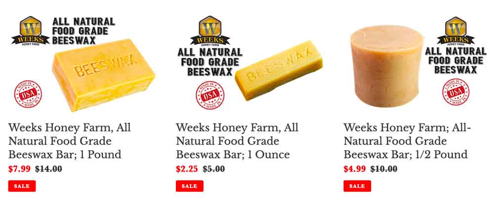 Purchase Beeswax at Weeks Honey Farm. Food Grade.