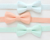 Boys bow tie, mint bow tie for kids, peach bow tie, wedding bow tie for ringbearers, groomsmen ties, boys photo prop, childrens bow tie