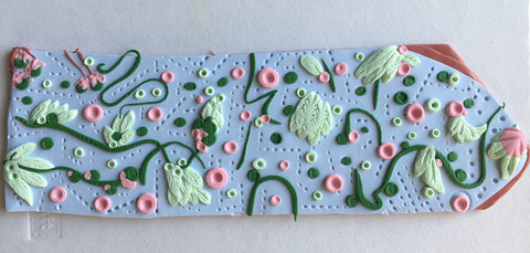 Handmade polymer clay slab with a crab apple blossom design