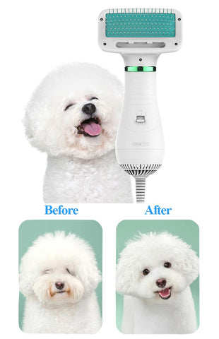 2-In-1 Portable Pet Hair Dryer And Comb Brush