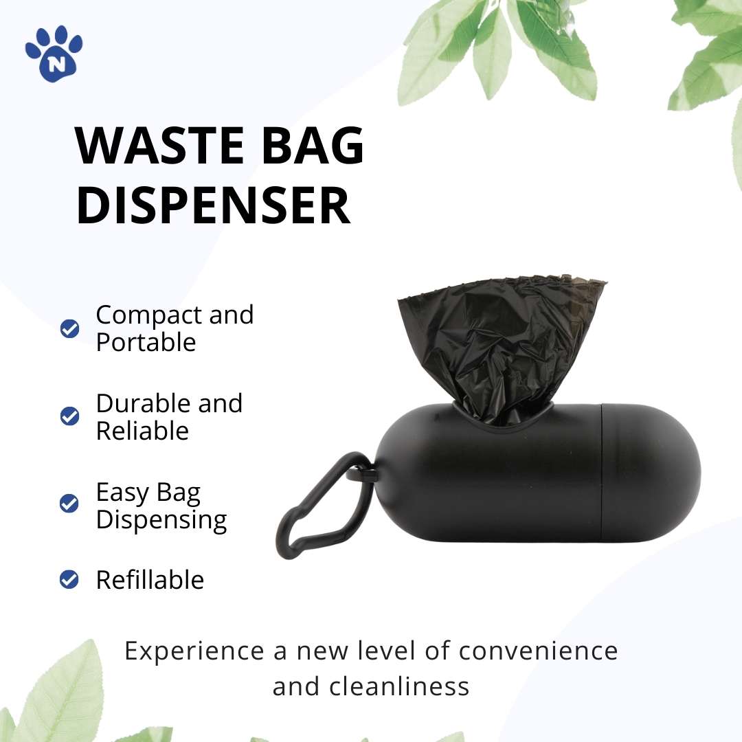 Biodegradable Dog Black Poop Bags With Waste Bag Dispenser