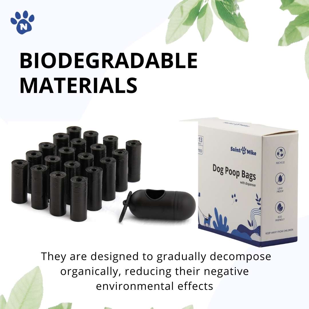 Biodegradable Dog Black Poop Bags With Waste Bag Dispenser