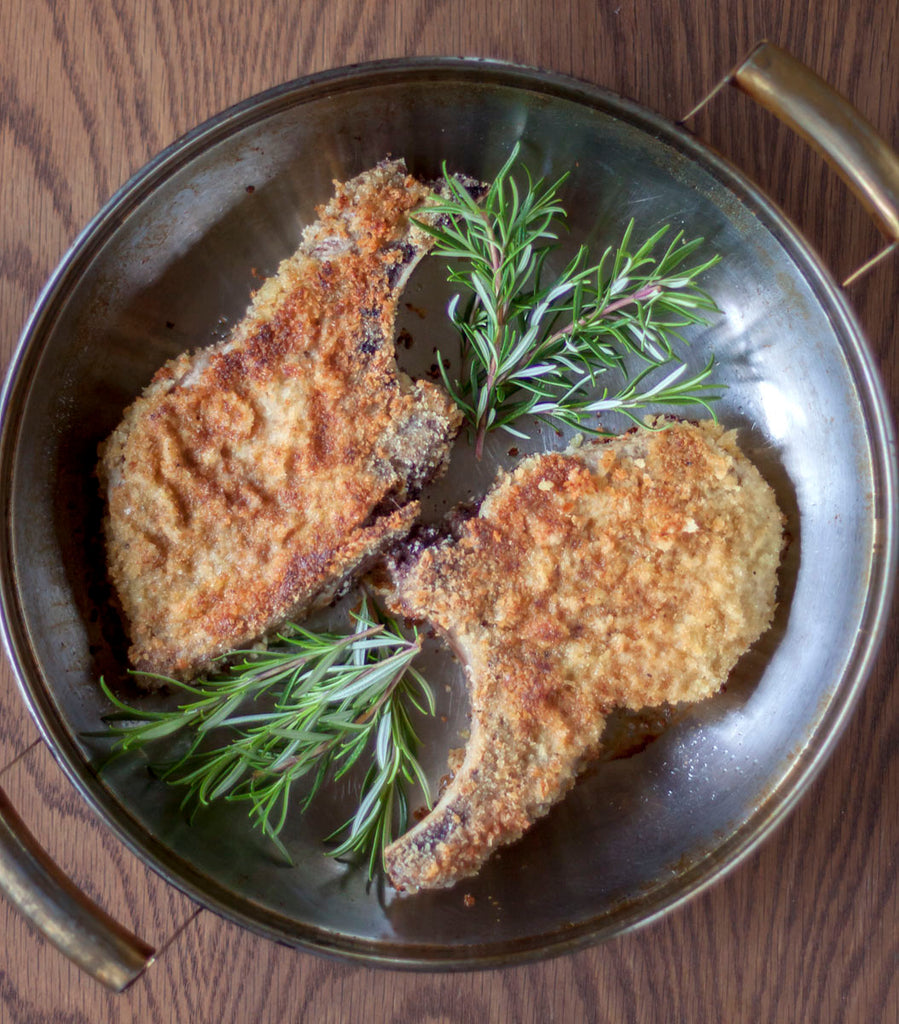 Maple Cream Mustard-Crusted Pork Chops