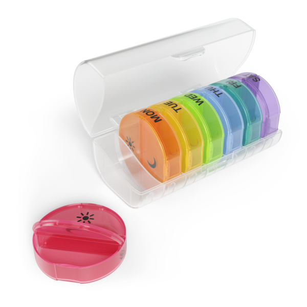 rainbow weekly pill organizer