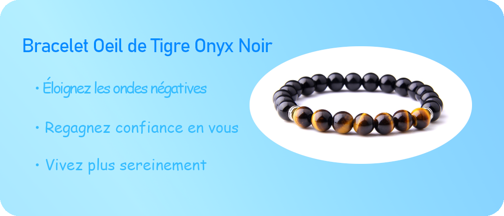 bracelet oeil de tigre onyx noir