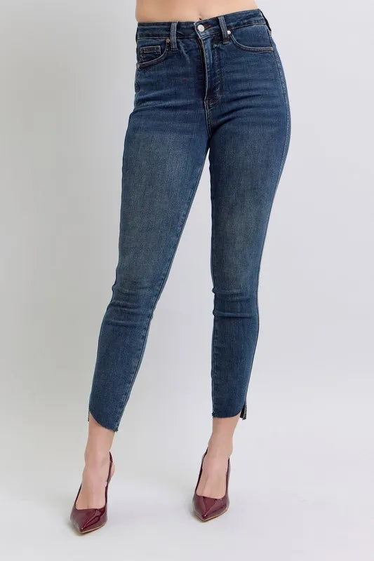 Judy Blue High Waist Tummy Control Step Hem Skinny Jeans