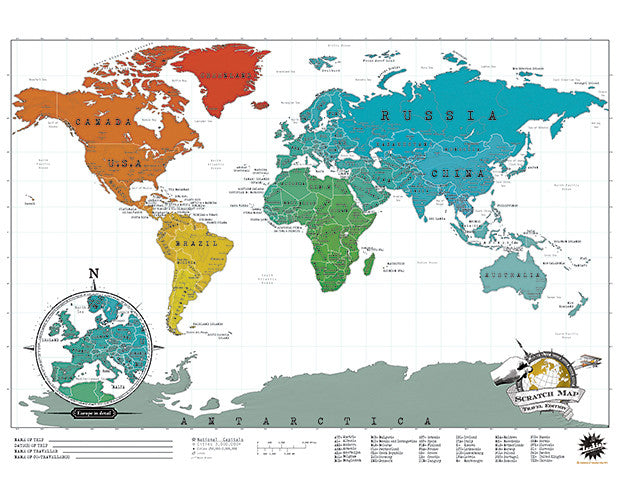 Carte Du Monde à Gratter édition Compacte Opuszone Design