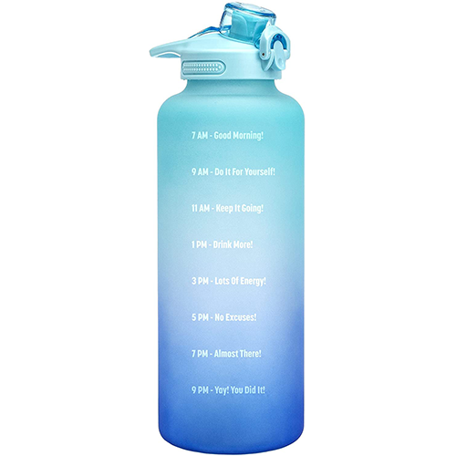 Half Gallon Motivational Time Marker Bottle With Straw & Leakproof Lid - Primula