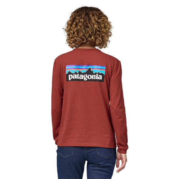 Patagonia WOMEN'S L/S P-6 Logo Responsibili-Tee - Burl Red