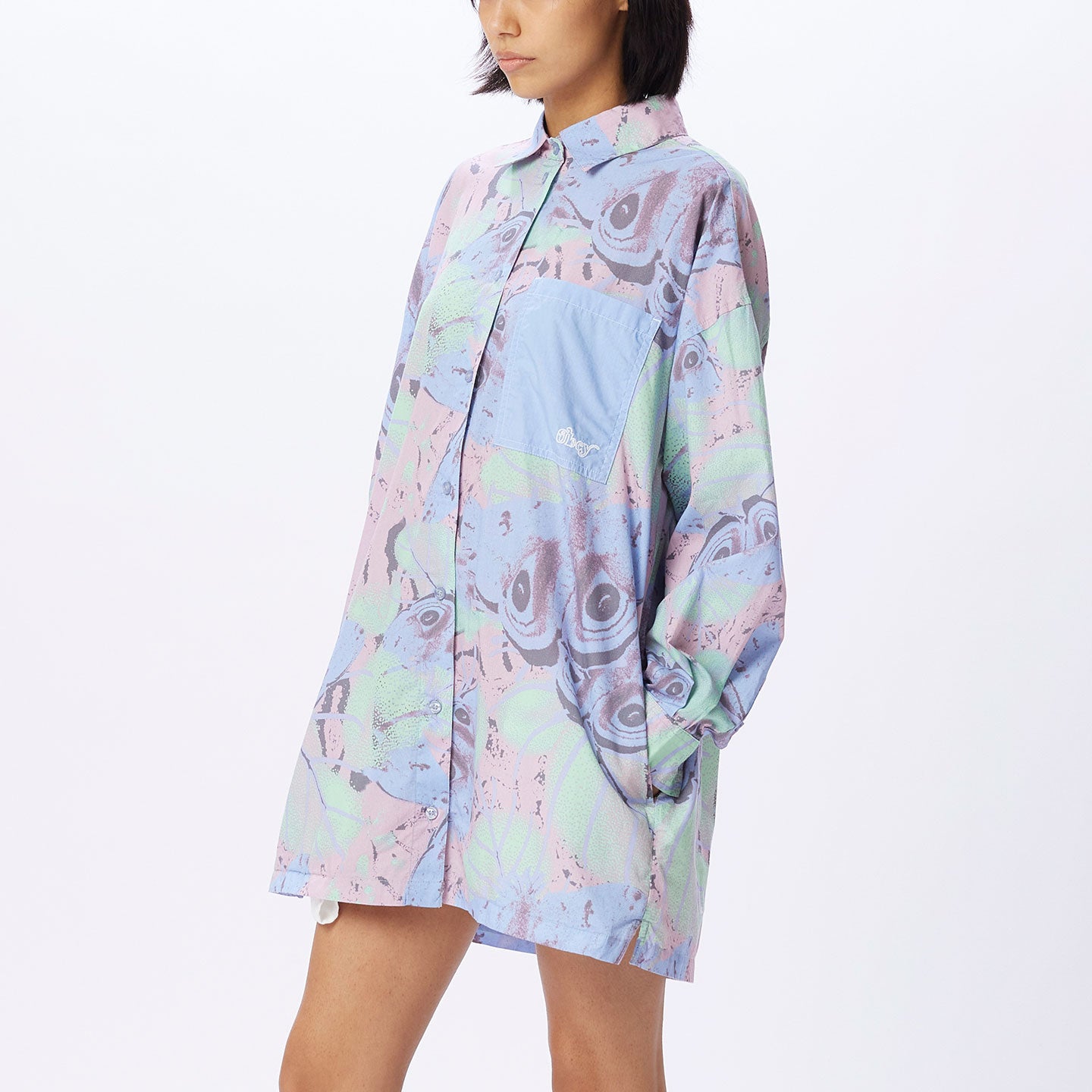 Obey Alyssa Shirt - Pastel Blue Multi