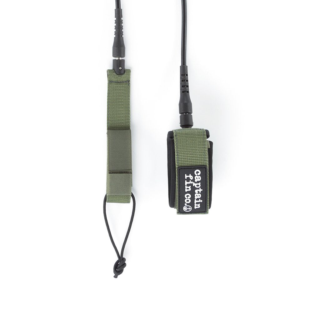 Captain Fin Shred Cord Standard Longboard Leash 9' - Army Green