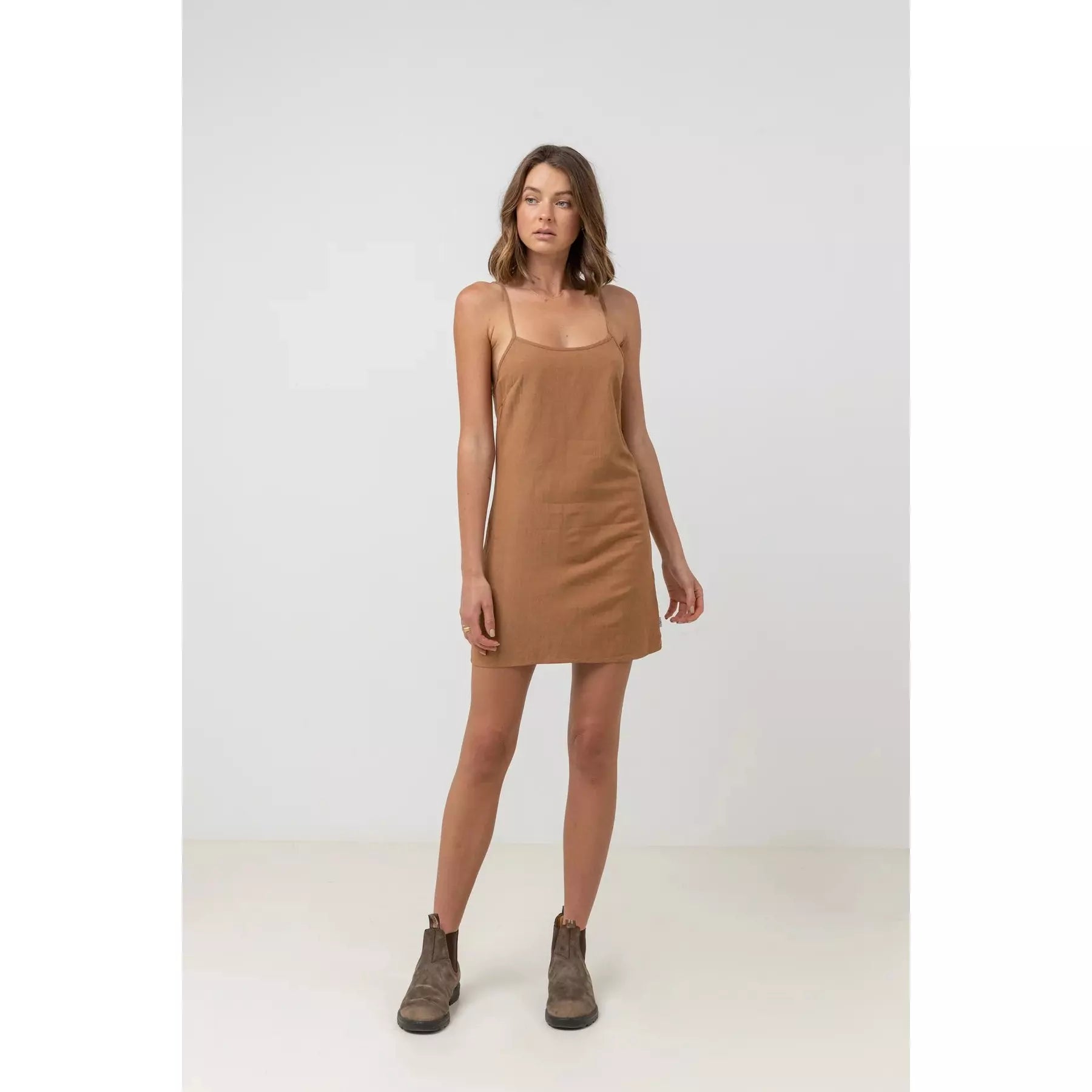 Rhythm Classic Slip Dress - Caramel