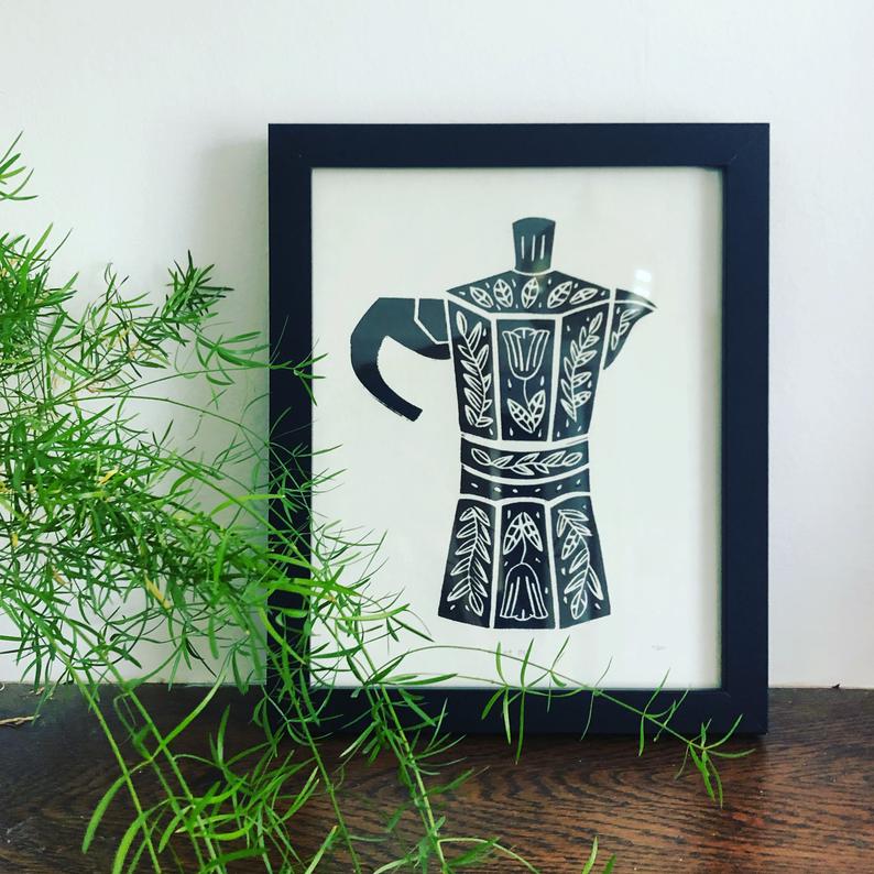 Black Mountain Print - Mocha Pot - A4