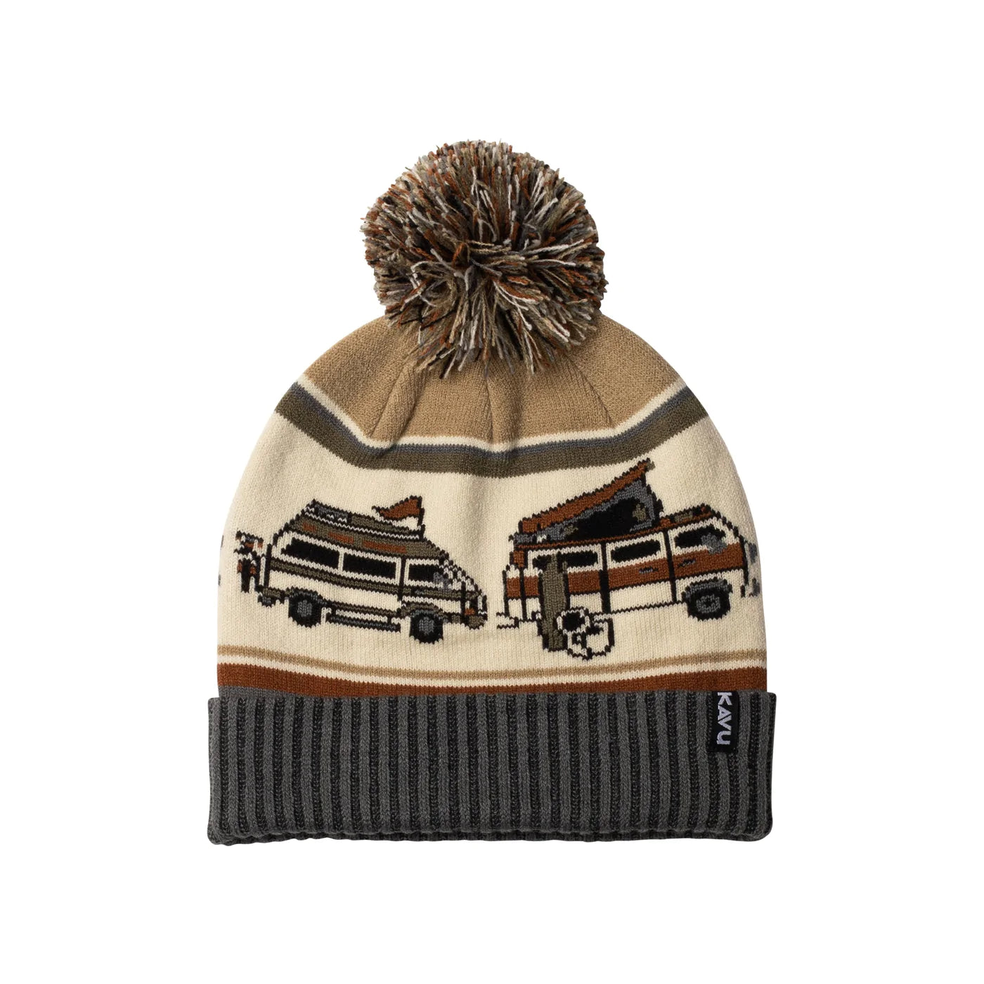 Kavu 'Herschel' Jacquard Knit Pom Beanie - Dream Van