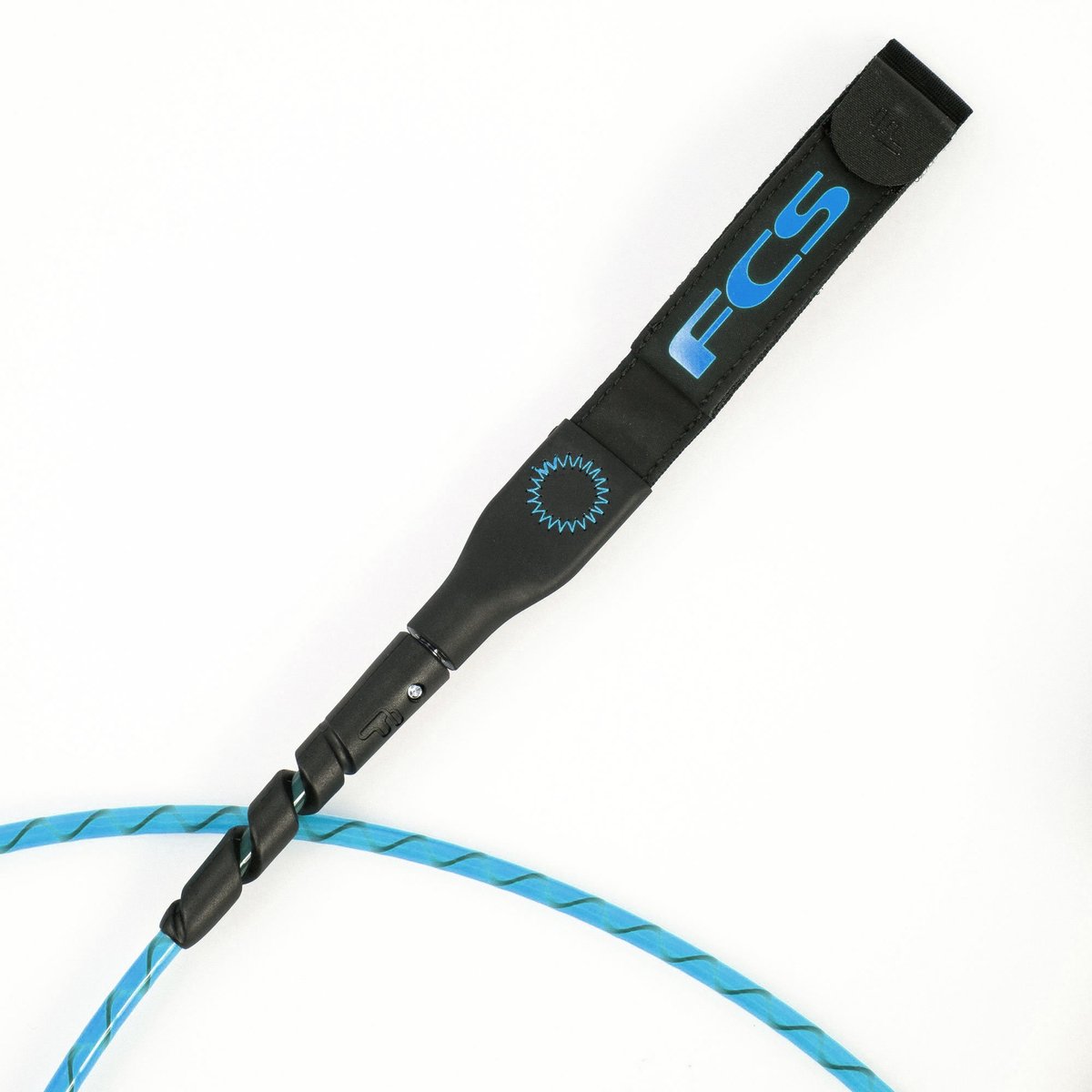 FCS 'Freedom Helix' ALL ROUND Longboard Ankle Surf Leash 9' - Blue / Black