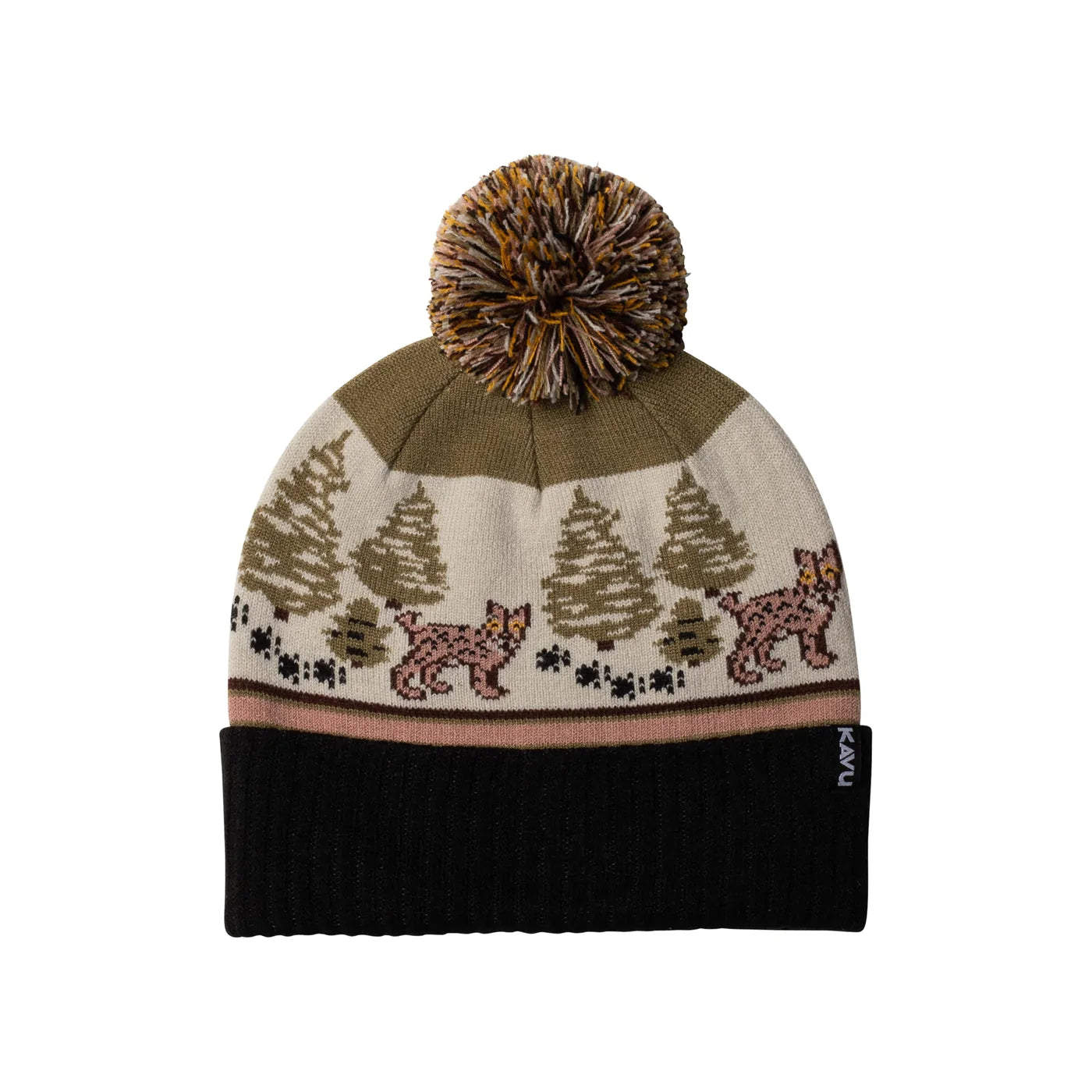 Kavu 'Herschel' Jacquard Knit Pom Beanie - Bob Cat