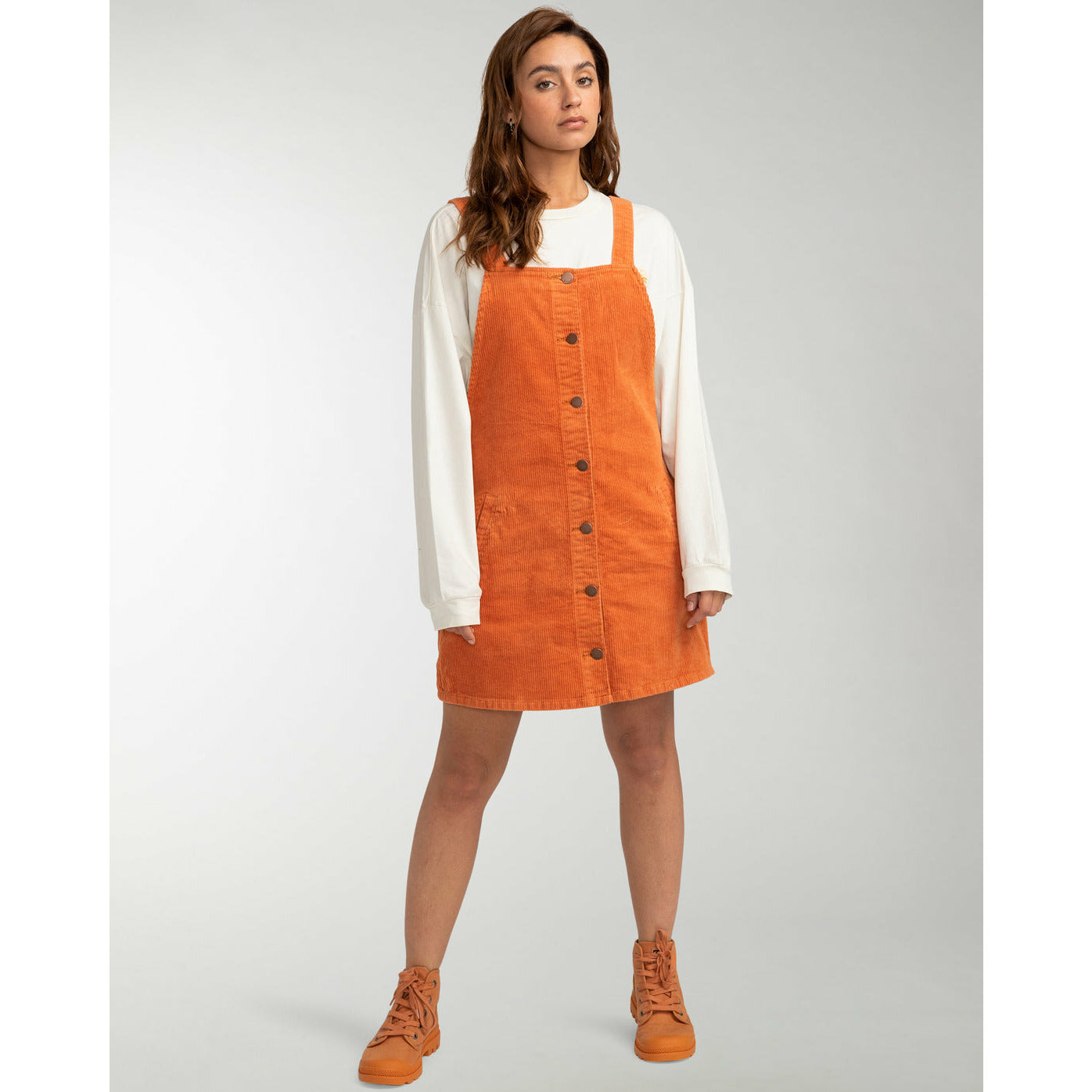 Billabong 'Easy Lining' Pinafore Dress - Desert Clay