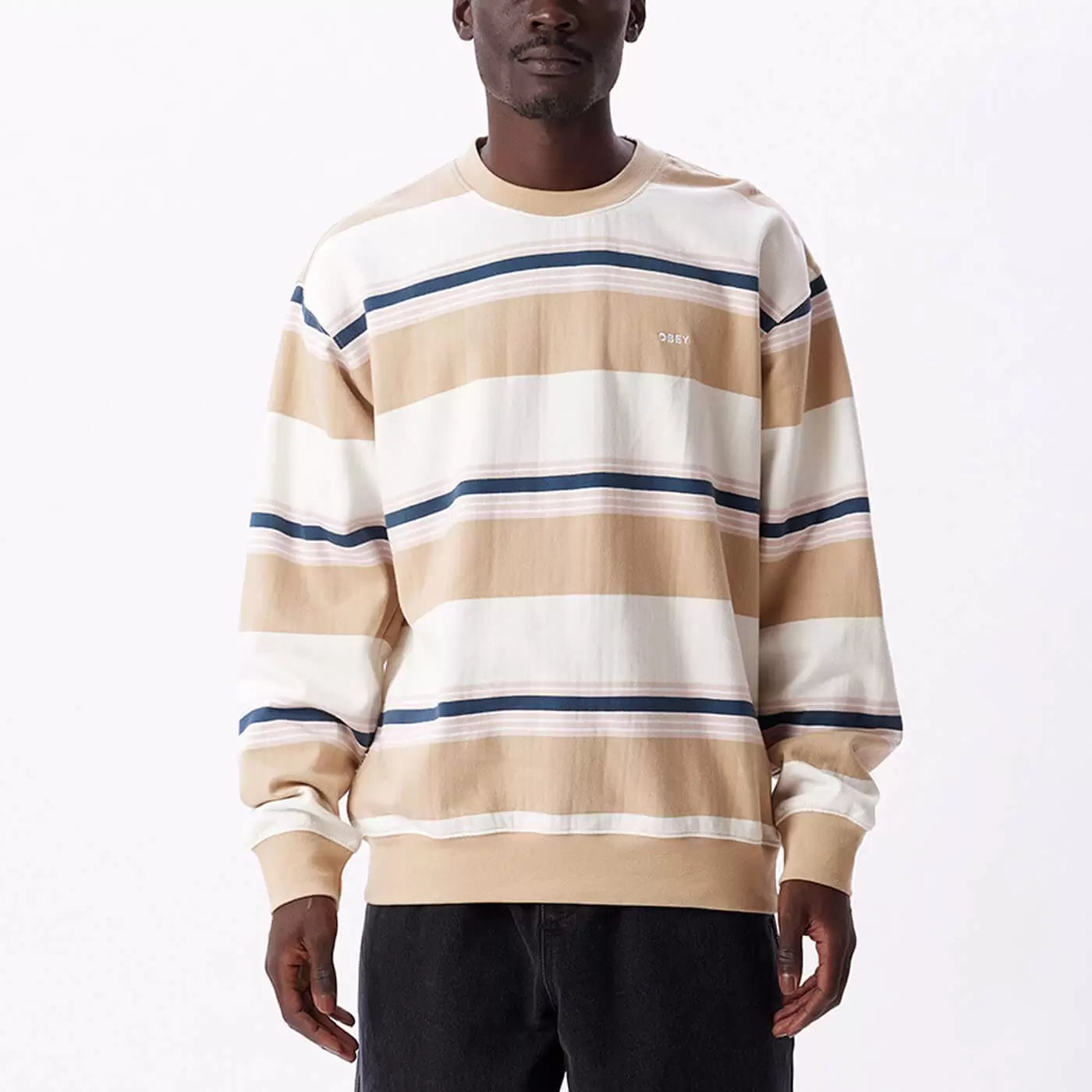 OBEY Ender Stripe Crew - Irish Cream