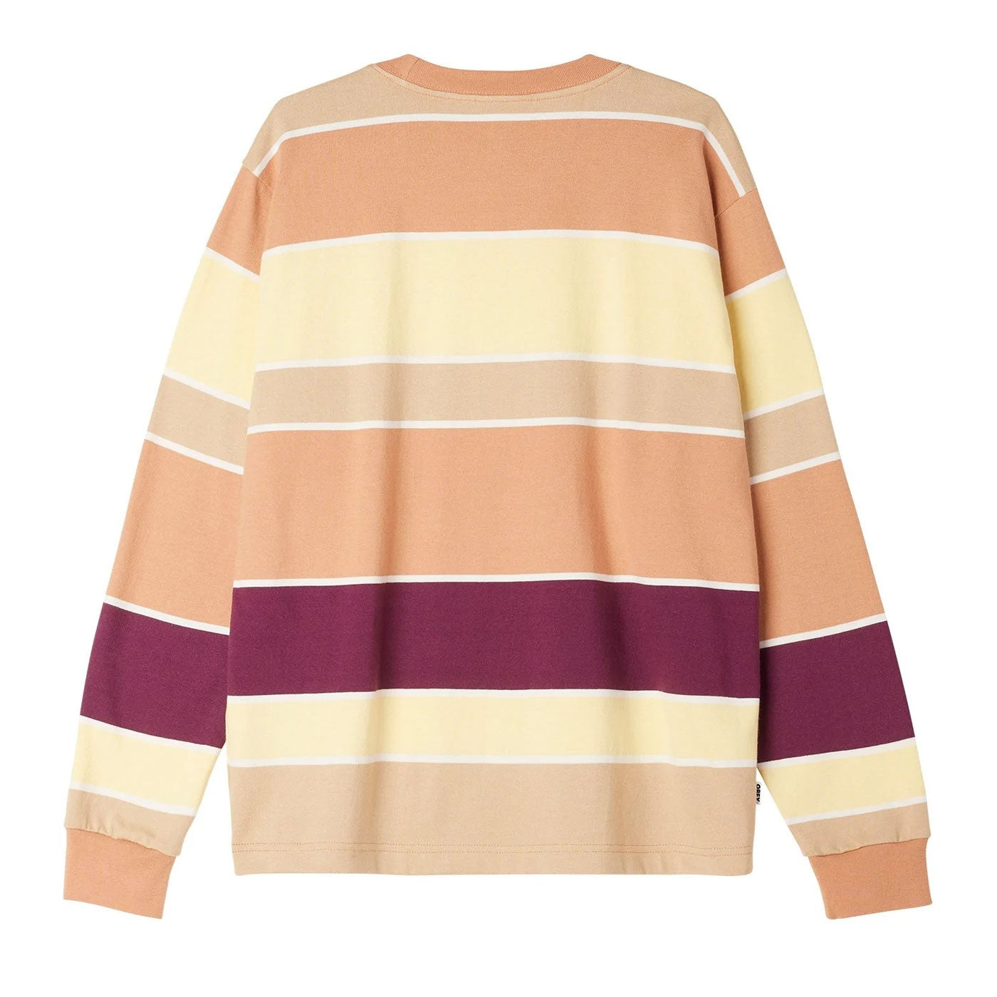 OBEY Nationale stripe LS Tee - Italian Clay