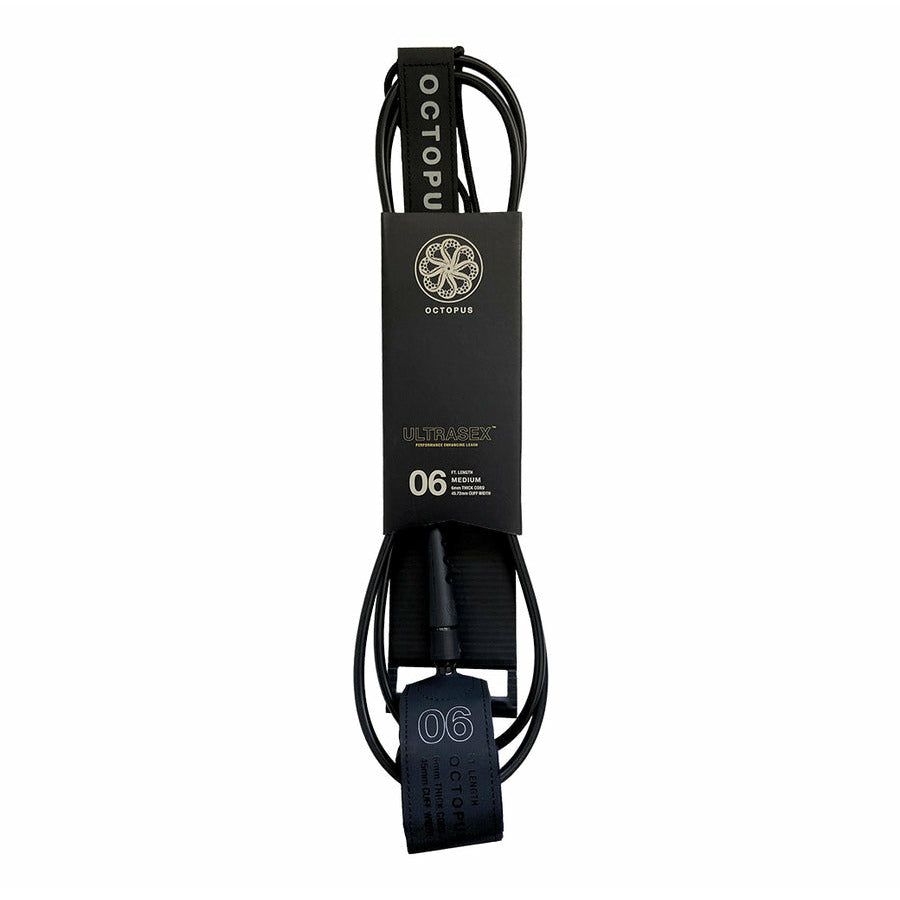 Octopus ULTRASEXâ¢ Medium Surfboard Leash 6' - Black