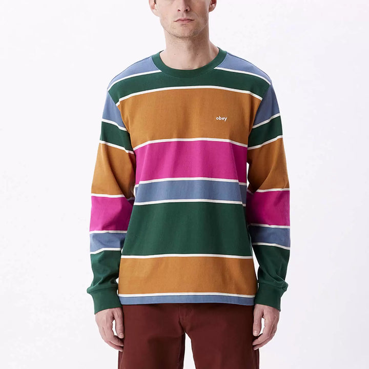 OBEY Nationale stripe LS Tee - Italian Clay – Hiatus Store