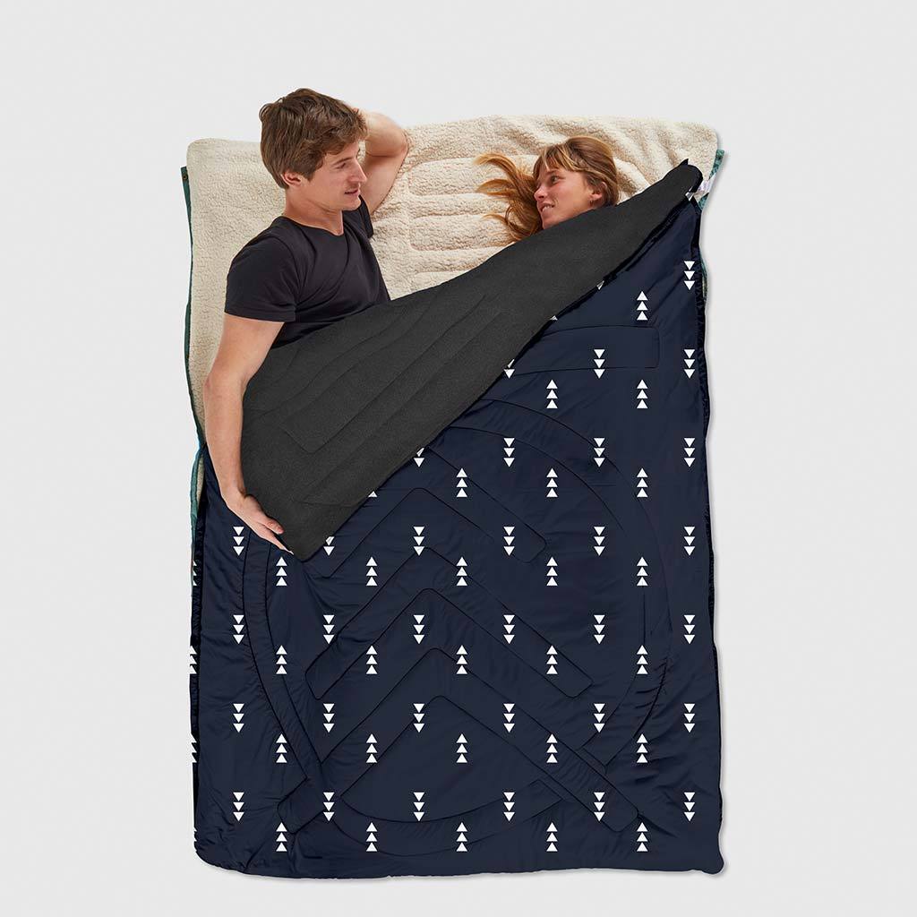 Voited Recycled Ripstop FLEECE Outdoor PillowBlanket - Navy