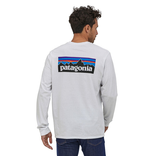 Patagonia Men's P-6 Logo Long Sleeve Responibili-tee T-shirt - White