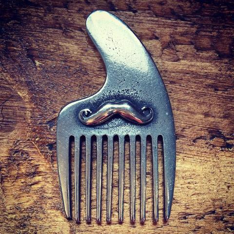 Pewter Moustache And Beard Comb