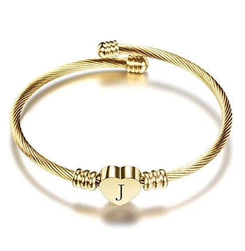11.golden-birthday-gift-ideas-Gold-Heart-Initial-Bracelet