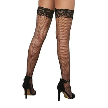 17-Ruby-wedding-anniversary-theme-Dreamgirl-Women's-Fishnet-Thigh-High-Stockings-with-Silicone-Lace-Top