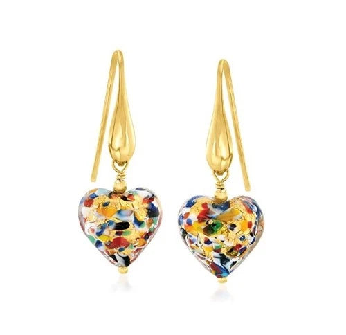 18.golden-birthday-gift-ideas-Ross-Simons- Glass-Heart-Drop-Earrings