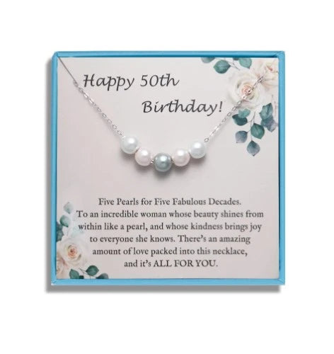 50th Birthday Alluring Beauty Necklace Gift For Women, 50th