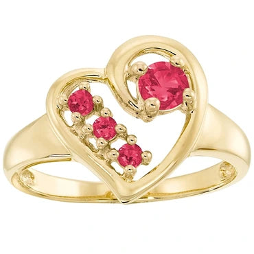 23-Rings-for-a-40th-wedding-anniversary-gifts-ArtCarved-Mom's-Gift-Simulated-Ruby-Birthstone-Ring-10K-White-or-10K-Yellow-Gold