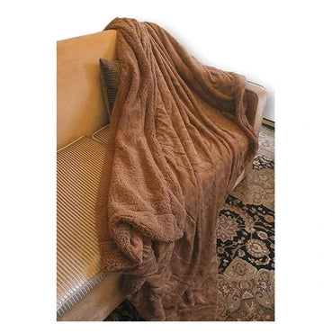 29-Useful-gifts-for-a-ruby-anniversary-DaDa Faux Fur Throw Blanket - Deep Brown Soft Pile Backed by Sherpa Fleece - 63x87 inch Twin Bed