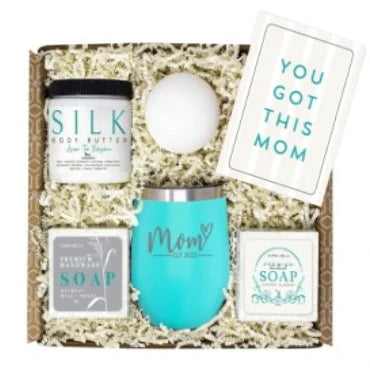 Silly Obsessions Gift Box for Mother Birthday Gift Basket for Mom, Wife. Gift Set for New Mom, Pregnant Women, Baby Shower.