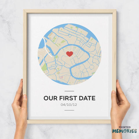 Our First Date Anniversary Gift, Couple Map, Personalized Valentines Day  Gift for Boyfriend or Girlfriend, Gift for Him, the Night We Met - Etsy