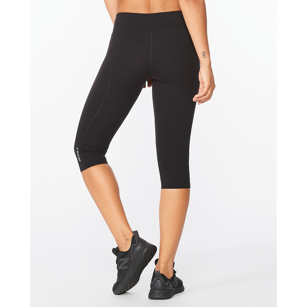 2XU Aero Vent Mid Rise Womens 3/4 Capri Running Tights - Black