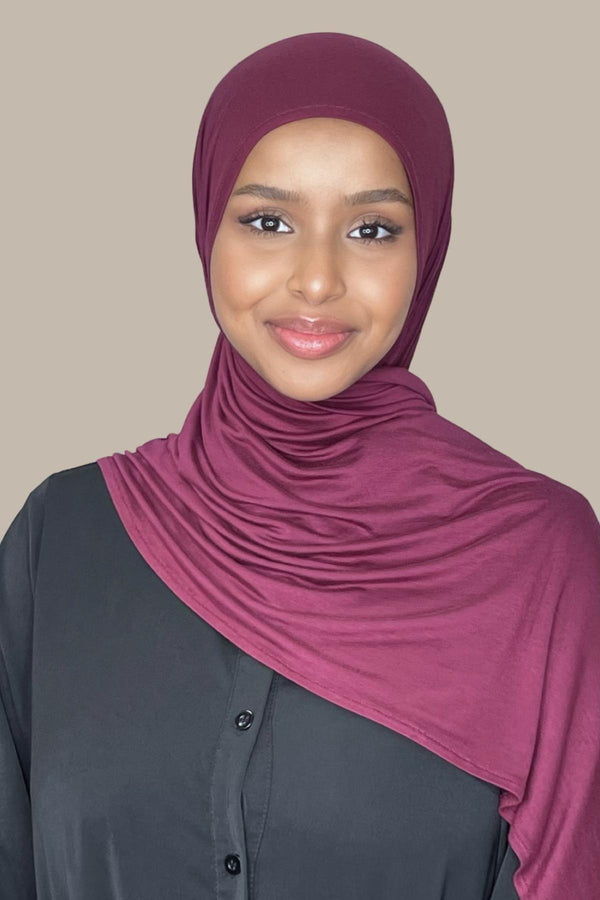 Modish Hijab Instant Premium Jersey Hijab-Brick Red