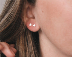 Katye Landry Gold Mini Heart Stud Earrings