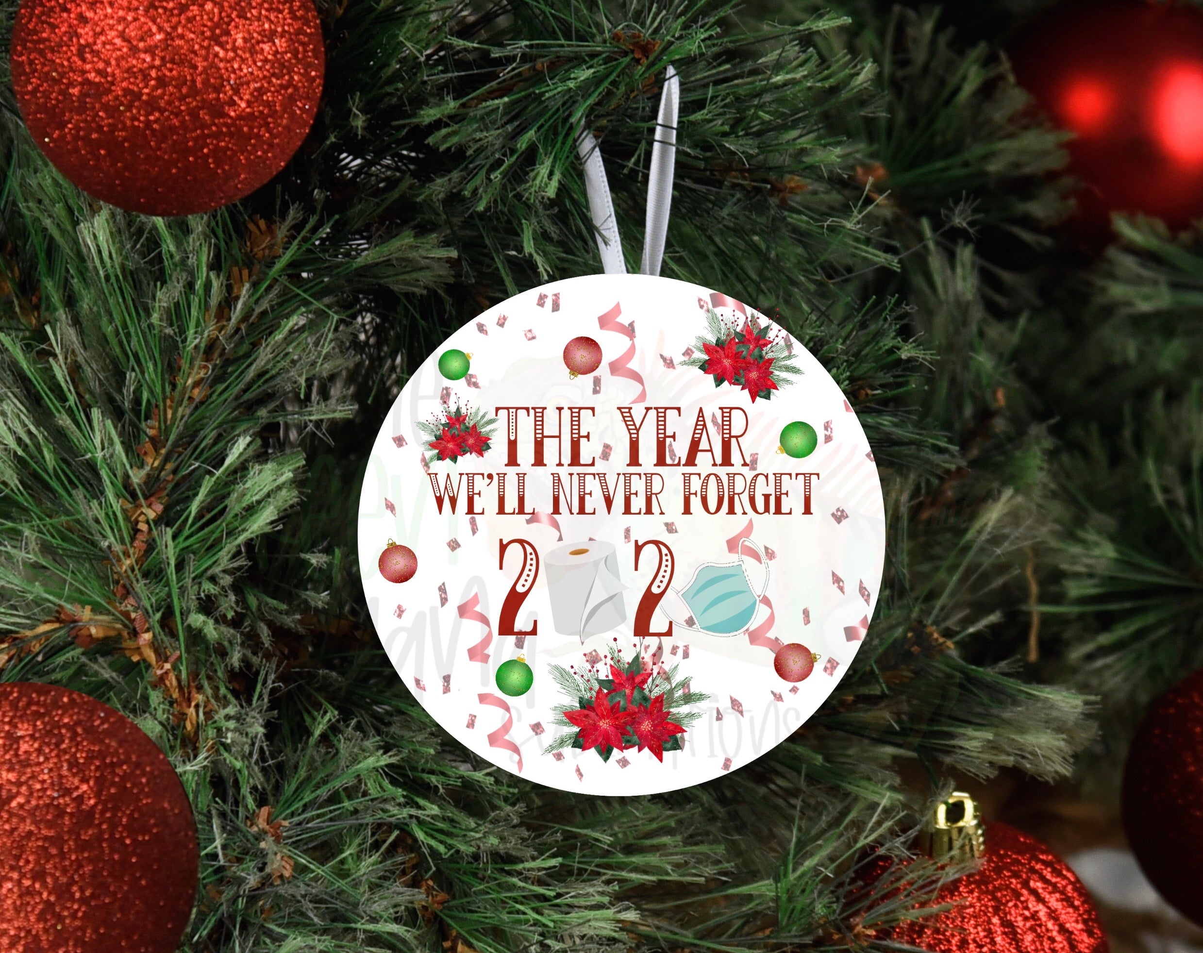 The year we’ll never forget. 2020 Christmas ornament (round style)