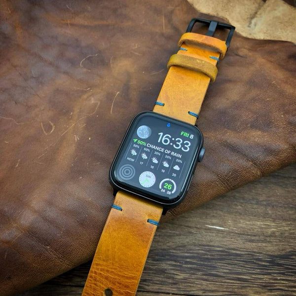 Elevate Your Tech - Apple Watch with Exquisite Handcrafted Leather Band