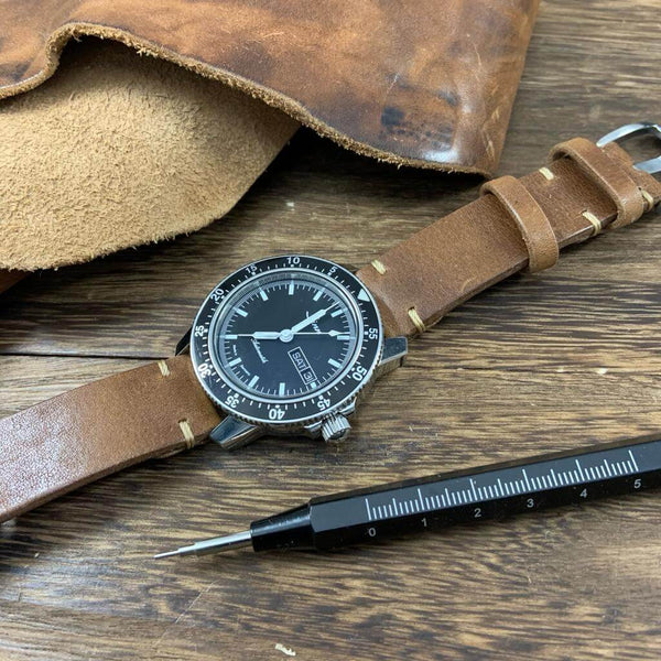 Pairing Sinn 104 St Sa with Vintage 402 Leather Watch Strap by Cozy Handmade