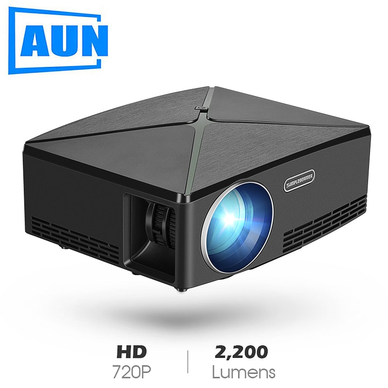 1280x720 Resolution - Android WIFI Proyector - LED Portable HD Beamer for Home Cinema (AUN MINI Projector C80 UP)